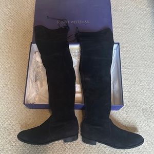 Stuart Weisman suede over the knee boots